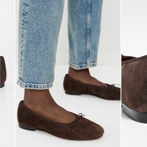 Madewell Dark Brown Suede Ballet Flats